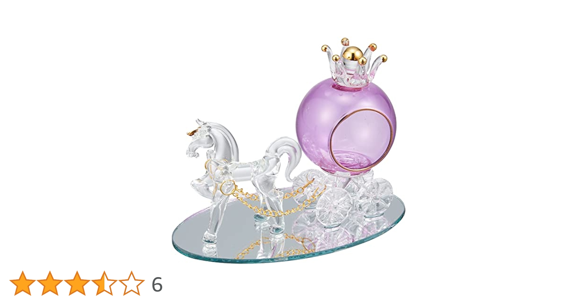 Amazon.co.jp: かわいい 手作り ガラス細工 桃色 馬車 CNSW54